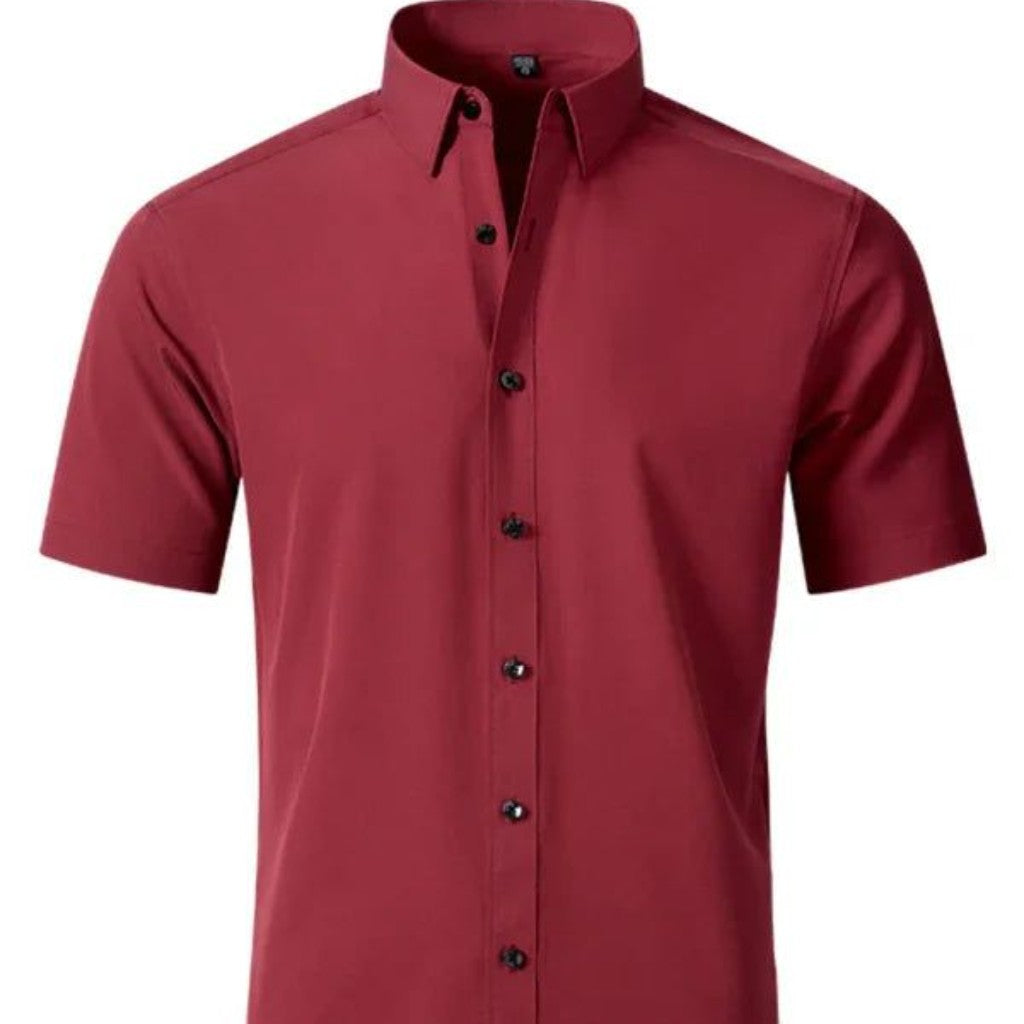 Men Short Sleeves Button-Down Regular Fit Dress Shirt â Wrinkle-Resistant - Purple - Clear blue _ S.jpg