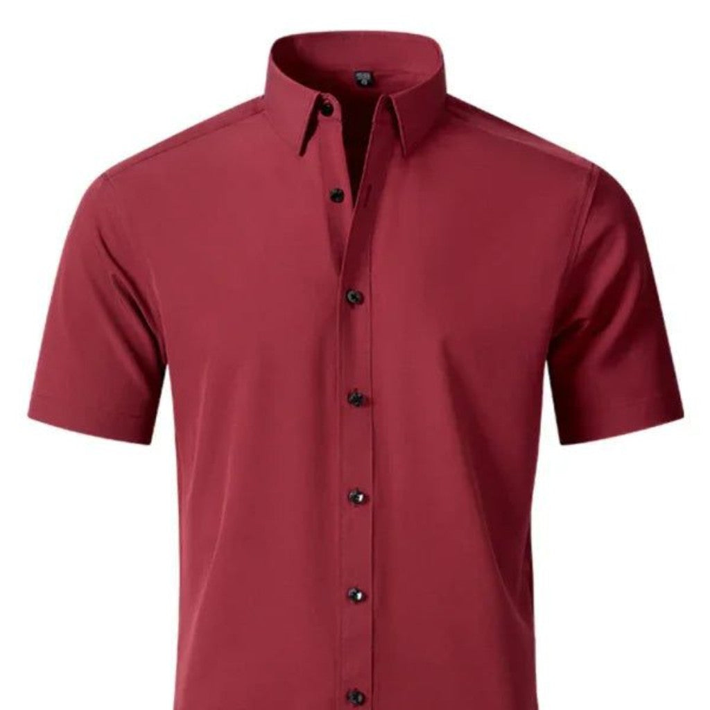 Men Short Sleeves Button-Down Regular Fit Dress Shirt â Wrinkle-Resistant - Purple - Clear blue _ S.jpg